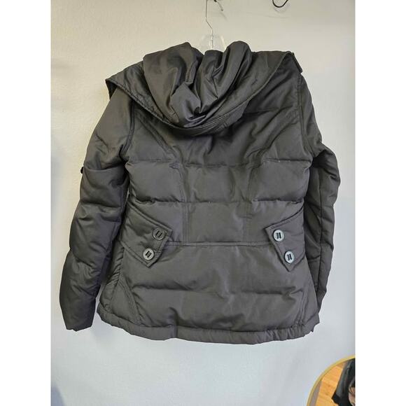 Calvin Klein PXS Black Quilted Down Puffer Jacket Coat Faux Fur Lining Hood - Picture 5 of 5